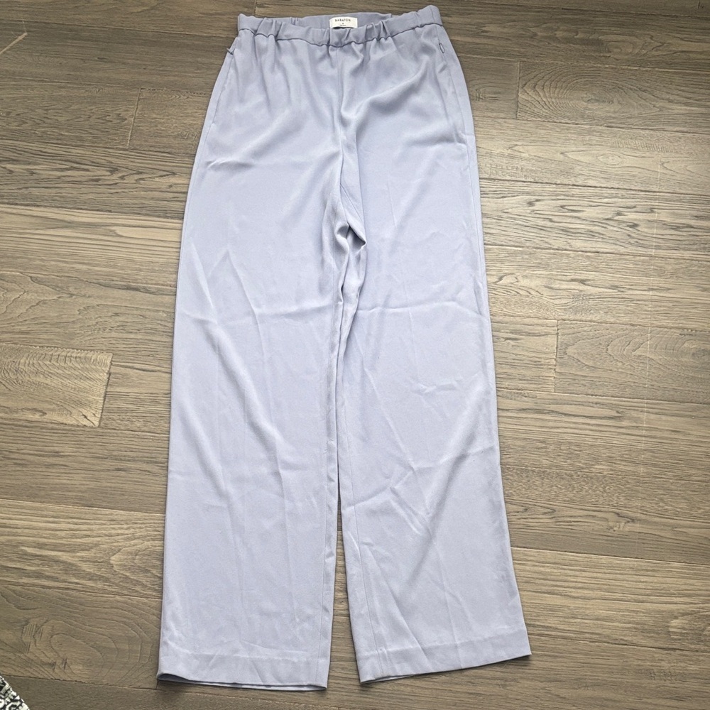 Babaton | Aritzia Serif Light Blue Elastic Waist Wide-Leg Pants Medium
